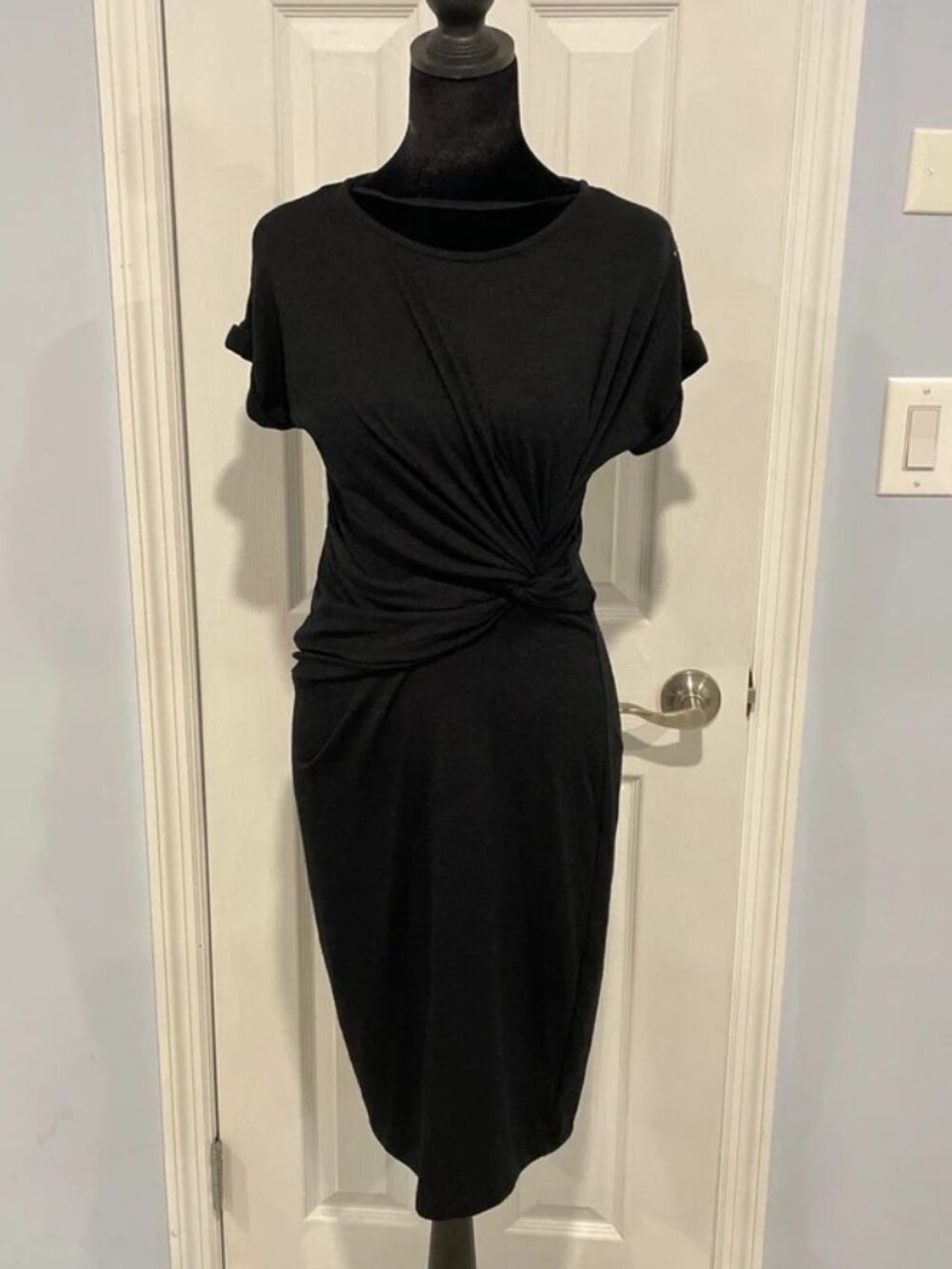 GAP Women’s Black Twist Front Midi Dress XS NWT